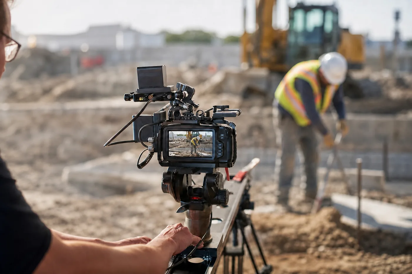 Filming a home-service crew on the jobsite
