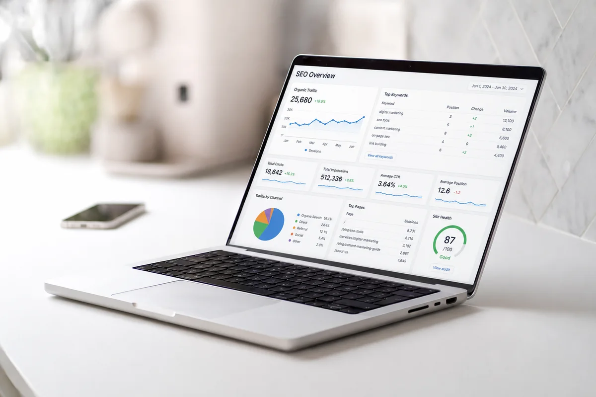 SEO and analytics dashboard