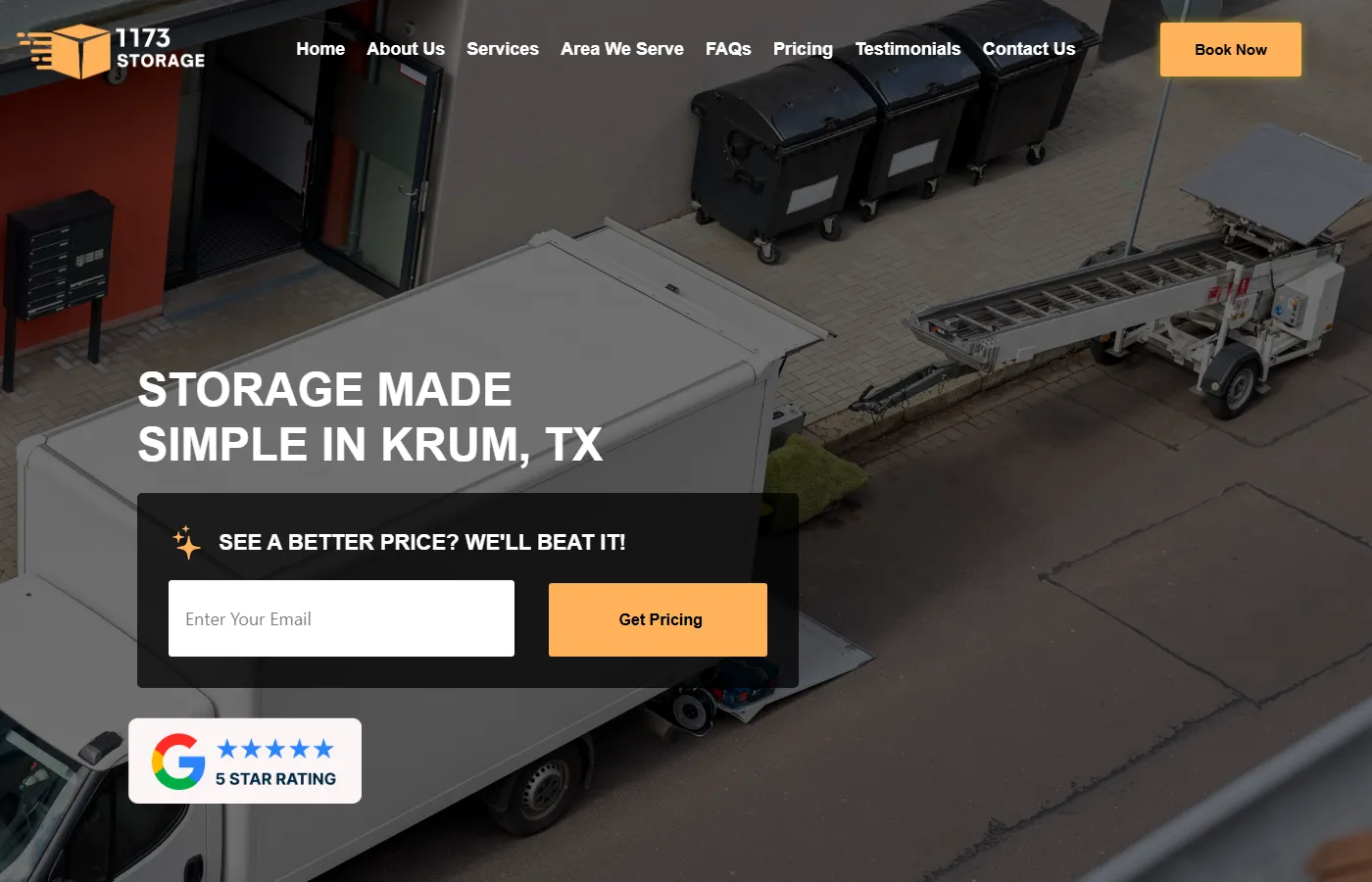 1173 Storage website built by Cavenaugh Media