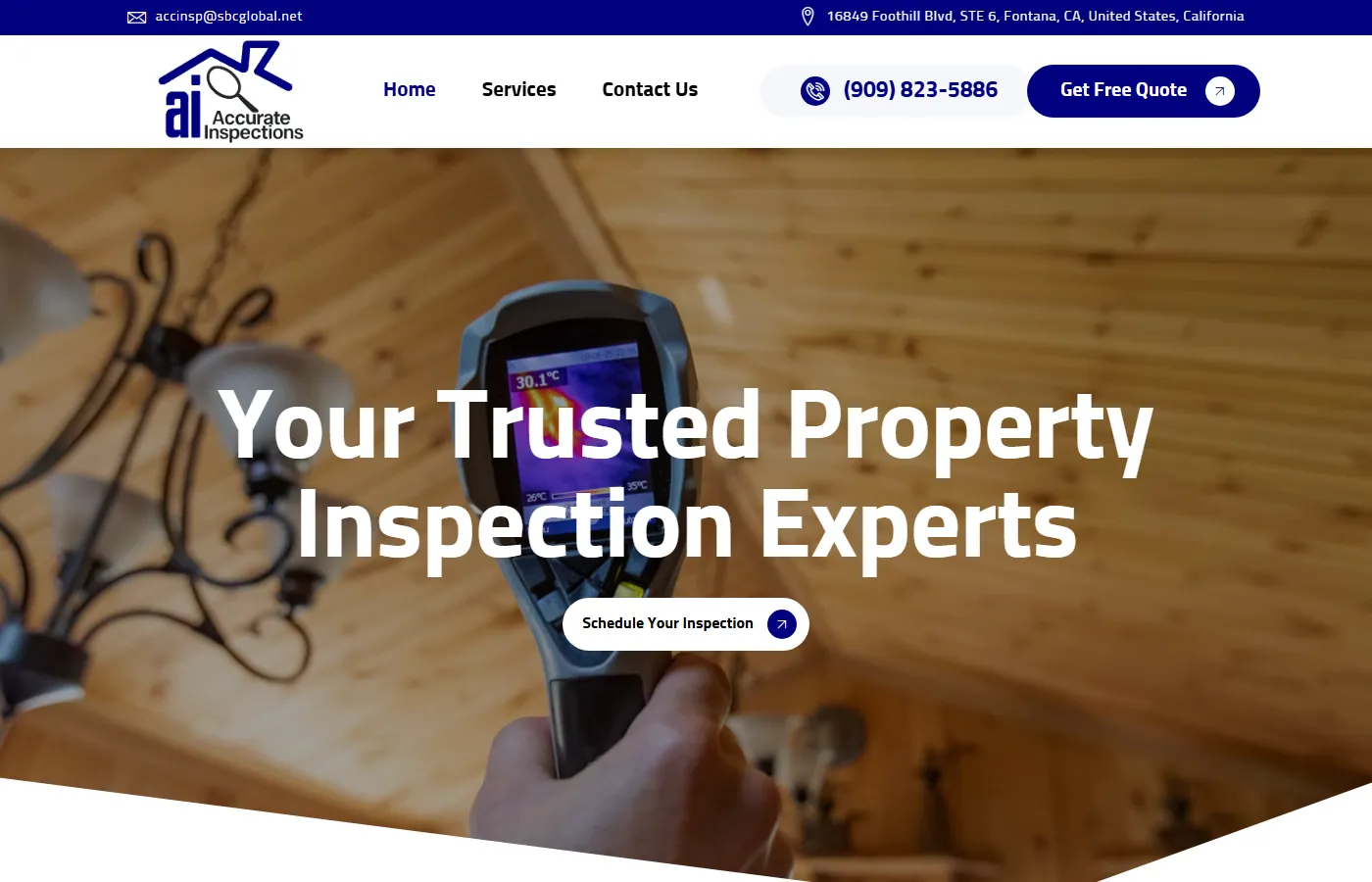 Accurate Inspections website built by Cavenaugh Media