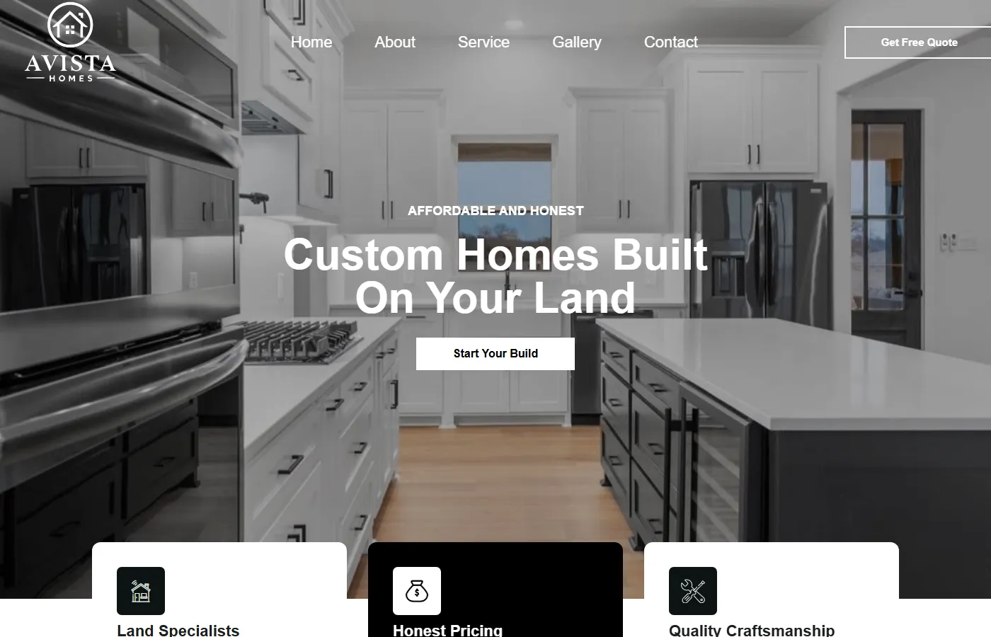 Avista Homes website built by Cavenaugh Media