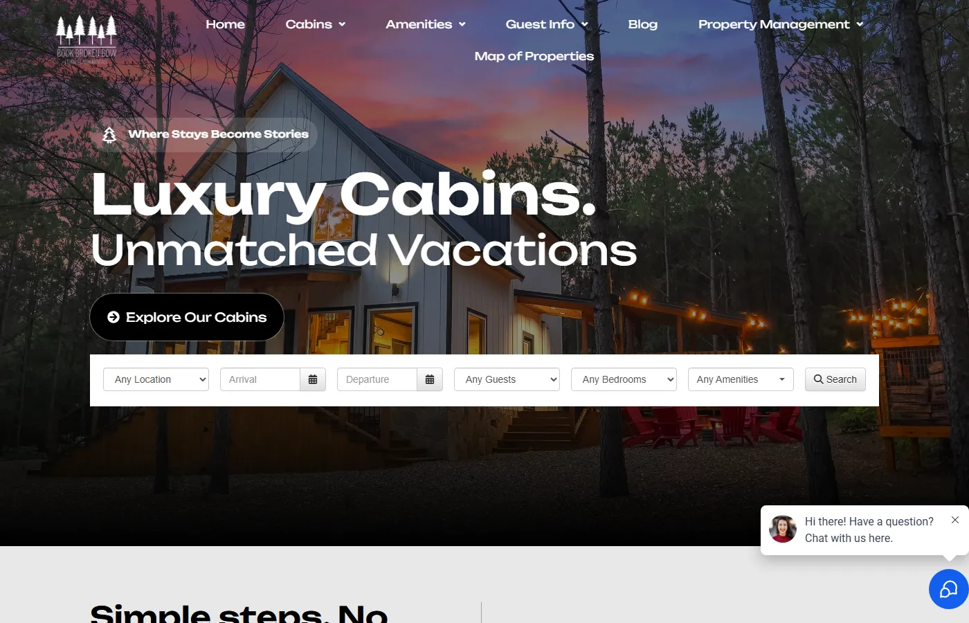 Book Broken Bow website built by Cavenaugh Media