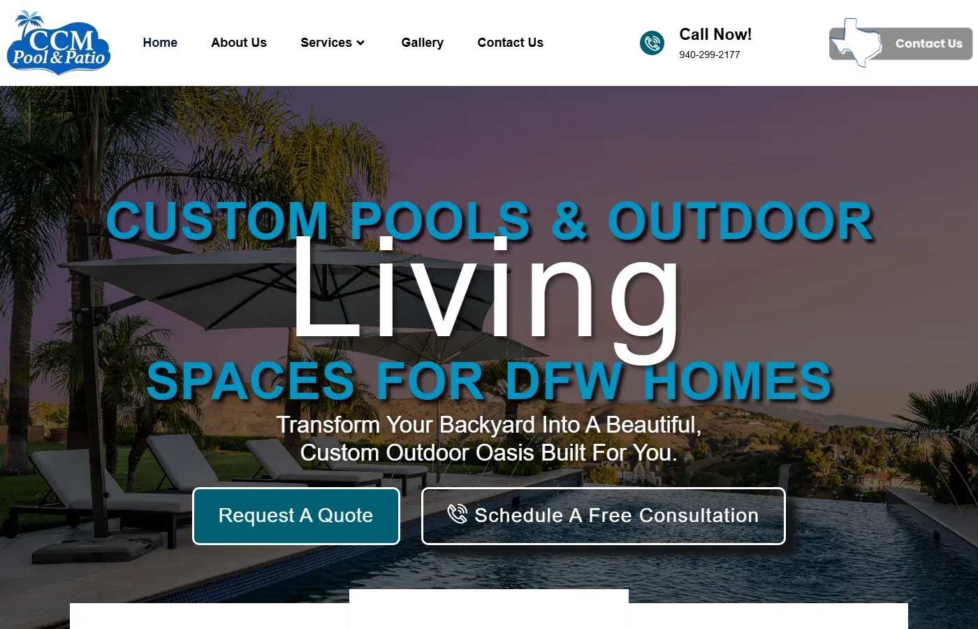 CCM Pool & Patio website built by Cavenaugh Media