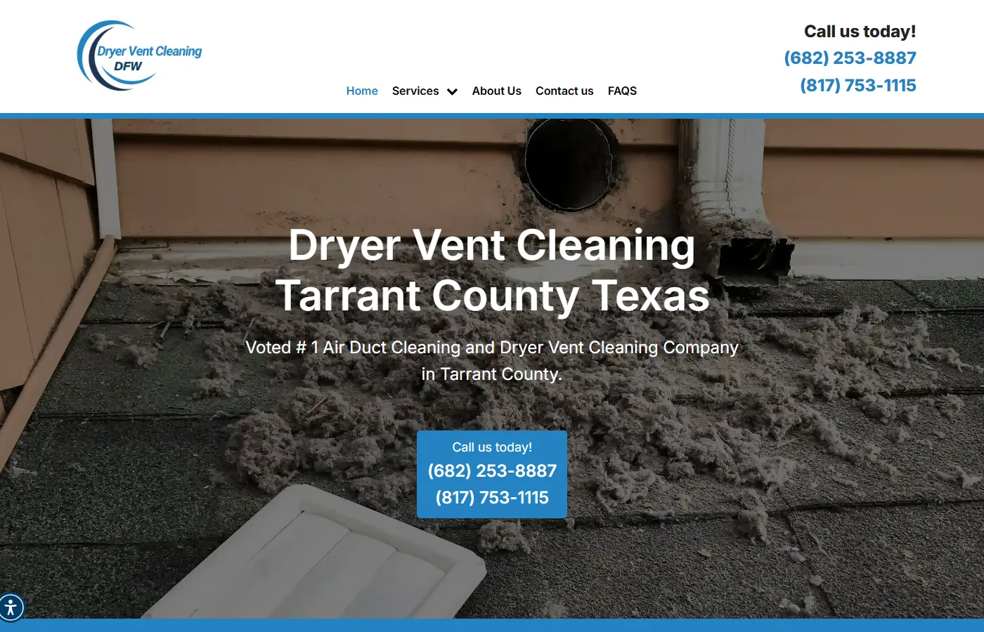 Dryer Vent Cleaning Tarrant County website built by Cavenaugh Media