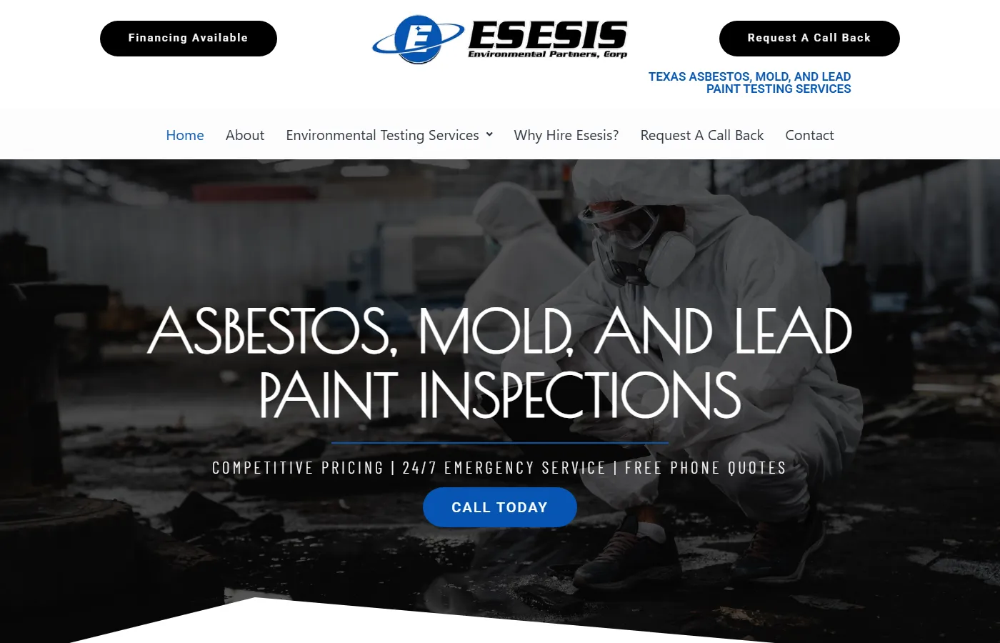 Esesis Environmental website built by Cavenaugh Media