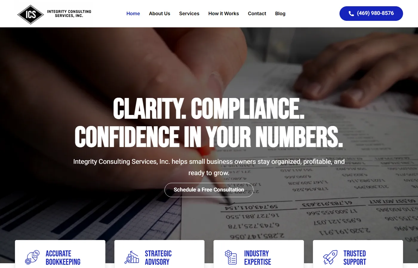 Integrity Consulting Services website built by Cavenaugh Media