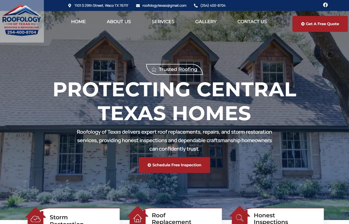 Roofology of Texas website built by Cavenaugh Media