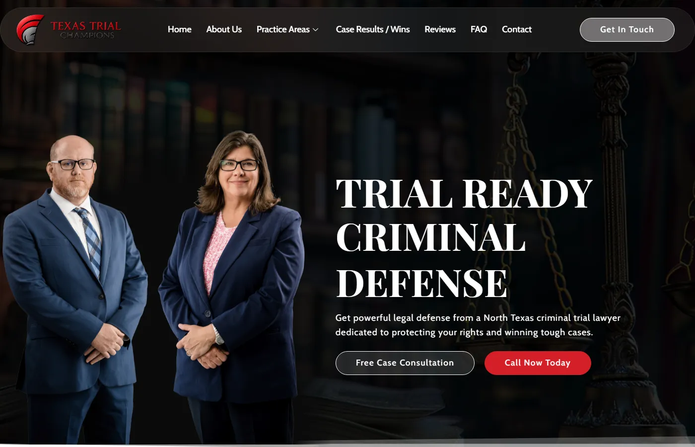 Texas Trial Champions website built by Cavenaugh Media